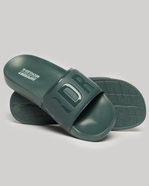 Superdry Women's Code Core Pool Sliders Green / Balsam Green - Size: L