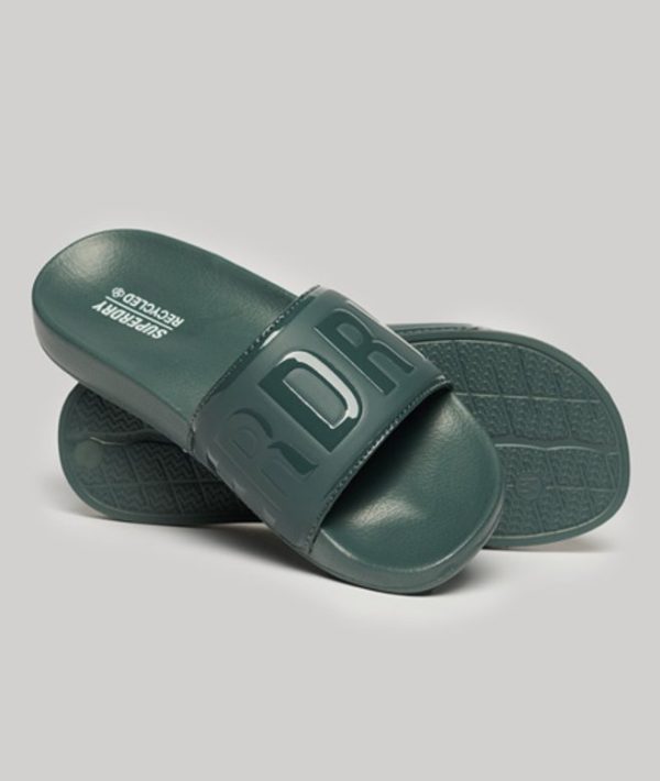 Superdry Women's Code Core Pool Sliders Green / Balsam Green - Size: L