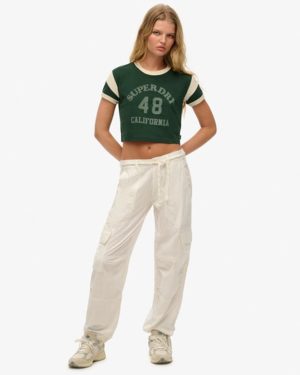 Superdry Women's Lightweight Beach Cargo Pants White / Off White - Size: 26