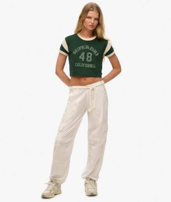 Superdry Women's Lightweight Beach Cargo Pants White / Off White - Size: 26