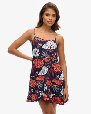 Superdry Women's Mini Beach Cami Dress Navy / Hawaiian Navy - Size: 12