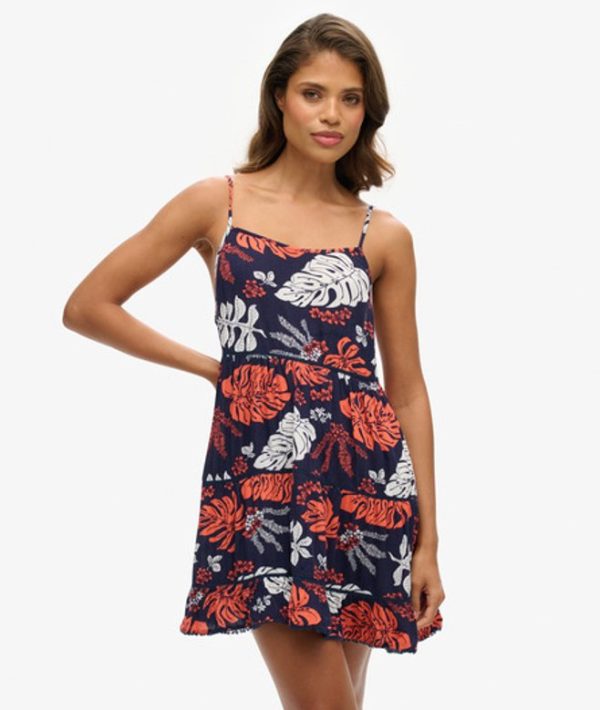 Superdry Women's Mini Beach Cami Dress Navy / Hawaiian Navy - Size: 12