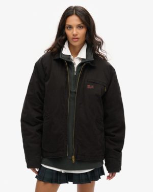 Superdry Women's Oversized Surplus Ranch Jacket Black / Jet Black - Size: XL