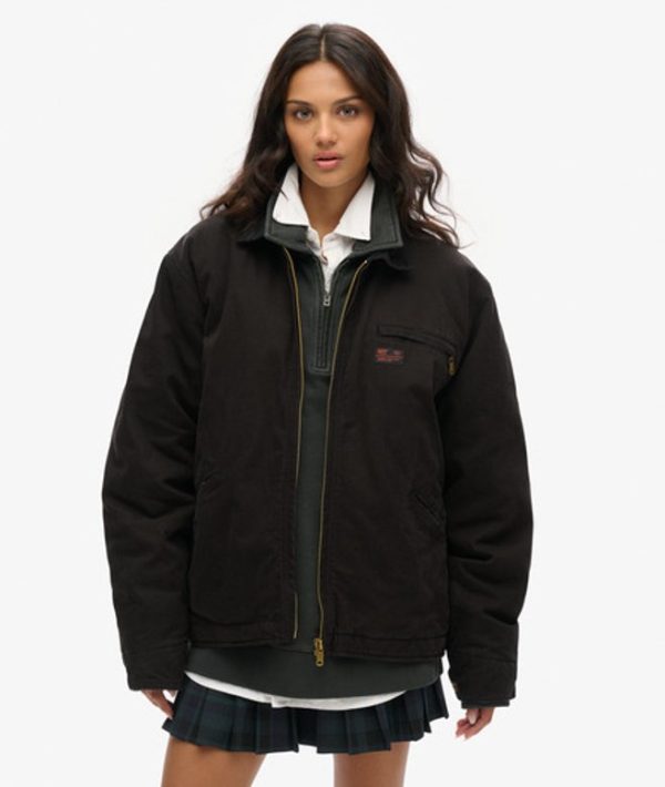 Superdry Women's Oversized Surplus Ranch Jacket Black / Jet Black - Size: XL