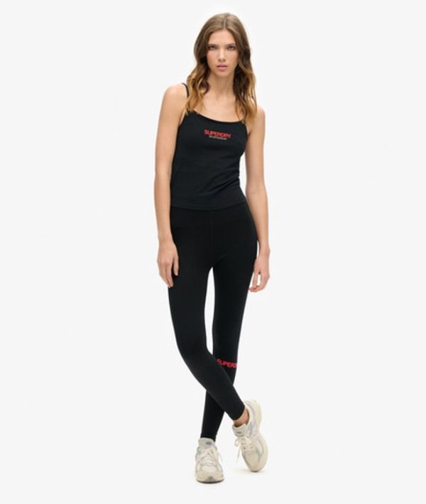 Superdry Women's Sportswear Highwaist Leggings Black / Black/hyper Fire Pink - Size: 10
