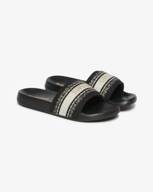 Superdry Women's Webbing Interest Pool Sliders Black - Size: 5-6