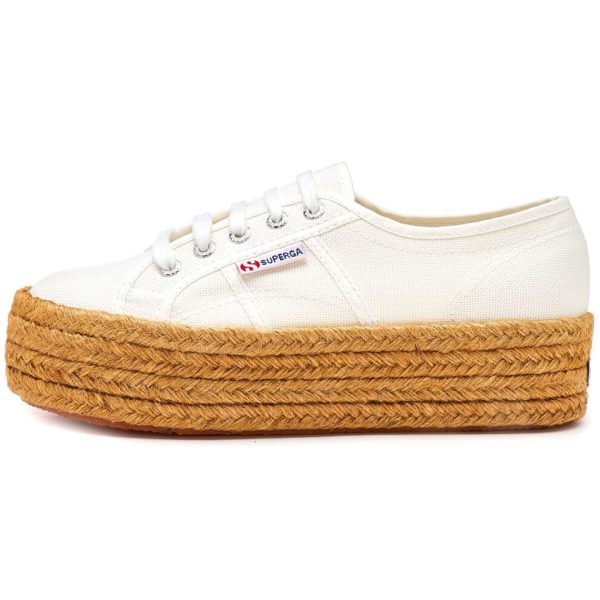 Superga 2790 Cotropew Platform Plimsoll Shoes in White 901 [UK 7 EU 41]