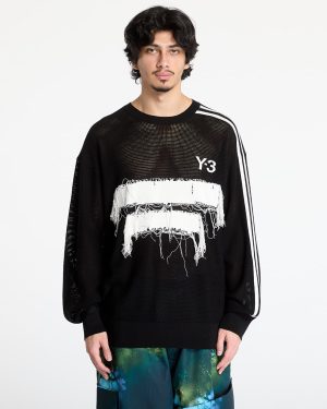 Sweater Y-3 Graphic Knit Crew Sweatshirt UNISEX Black XS