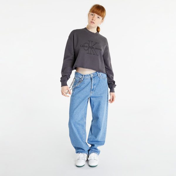 Sweatshirt Calvin Klein Jeans Embroidered Monologo Sweatshirt Washed Black M