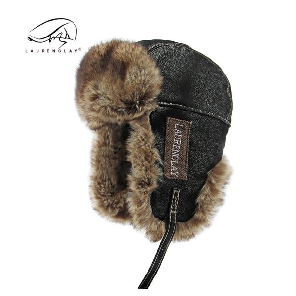 TEMU 1 Thickened Warm Trapper Hat For Fall & Winter - Windproof, Cold-proof With Ear Protection, Fur Trim, Leather - In , Cold Weather Gear|stylish