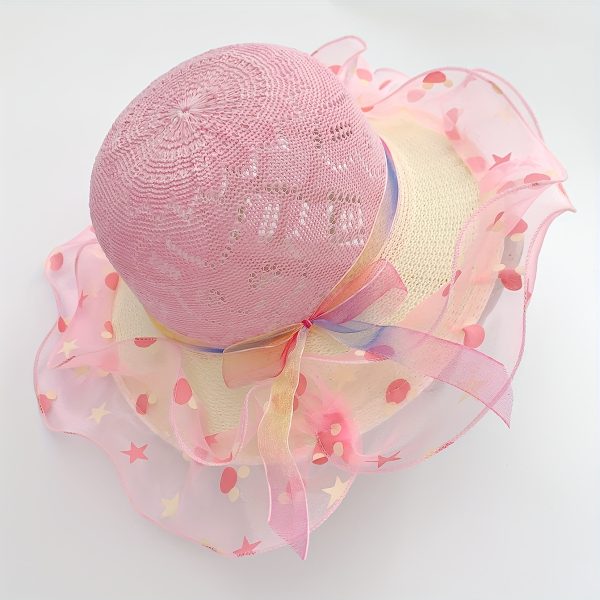 TEMU 1/2 Summer Sun Hat - Pastel , Lightweight Polyester, Non-textile Material, Ideal For Outdoor Activities & , Outdoor Accessories|