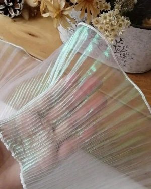 TEMU Mermaid-inspired Gradient Organza Lace Trim, X 5 Inches - Pleated For Lotus Leaf Design For Skirts & Clothing Accessories, Fantasy,
