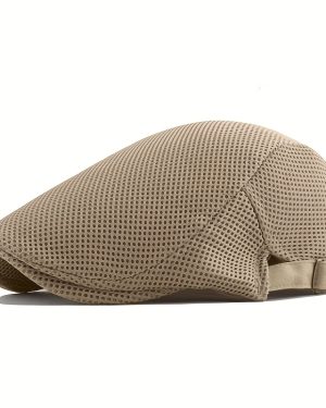 TEMU Unisex Breathable Mesh Bucket Hat - Summer Beret With Adjustable Snap, In Black, White, Grey, Beige - Ideal For Golf And Outdoor Activities,