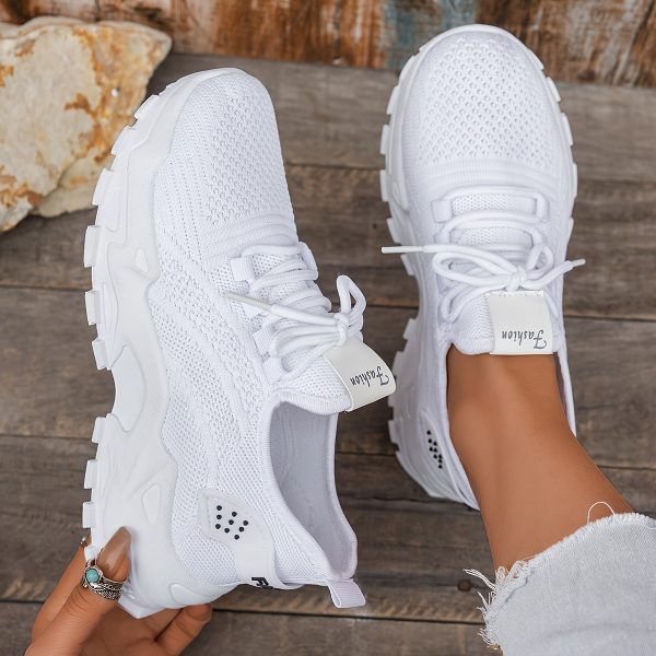 TEMU Women's Lightweight Breathable Mesh Tennis Shoes - Pastel Low-top Sneakers With Thick Cushioned Sole For , Casual Walking, Shopping & Work -