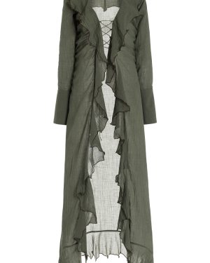 TG Botanical - Marlie Cotton-Linen Tunic Top - Grey - S - Moda Operandi