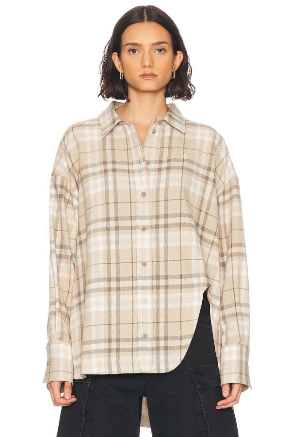 THE ATTICO Button Up Shirt in Beige - Beige. Size 40 (also in 42, 44).