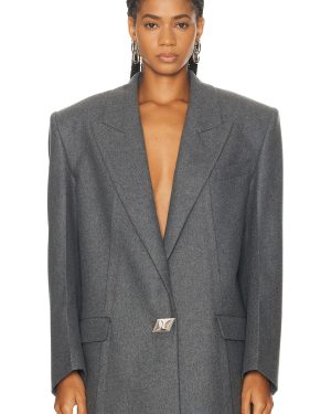THE ATTICO Oversized Blazer in Grey - Grey. Size 36 (also in ).