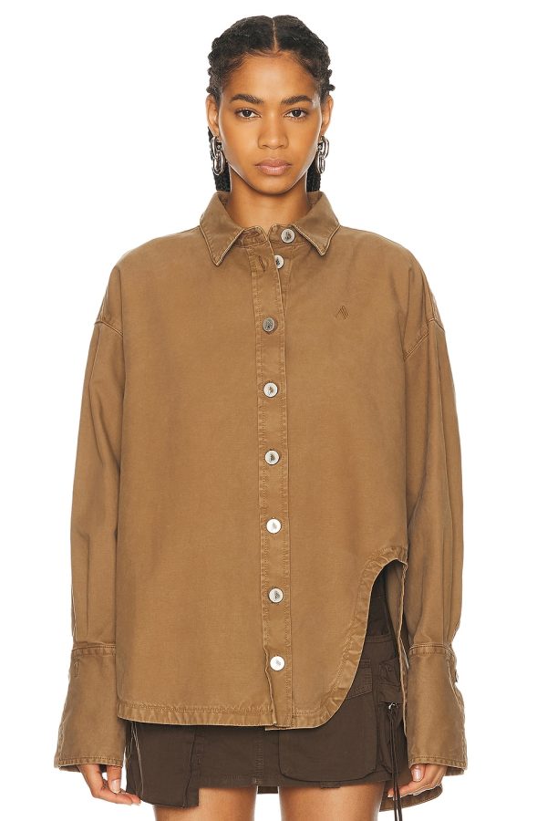 THE ATTICO Short Coat in Cachi - Tan. Size 42 (also in 44).