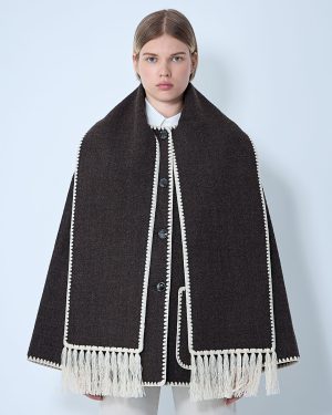 TOTEME Embroidered Scarf Jacket - Woman Jackets Brown Eu - 34