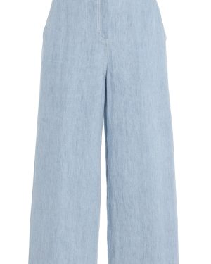TWP - Howard Cropped Mid-Rise Straight-Leg Pants - Light Blue - US 10 - Moda Operandi