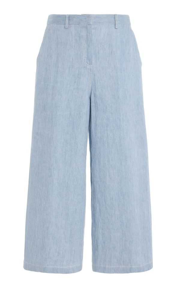 TWP - Howard Cropped Mid-Rise Straight-Leg Pants - Light Blue - US 10 - Moda Operandi
