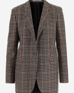 Tagliatore Wool Jacket With Plaid Pattern