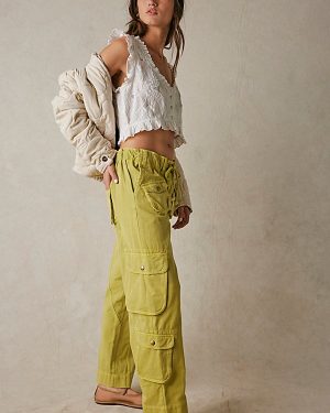 Tahiti Cargo Trousers at Free People in Citronelle, Size: Large