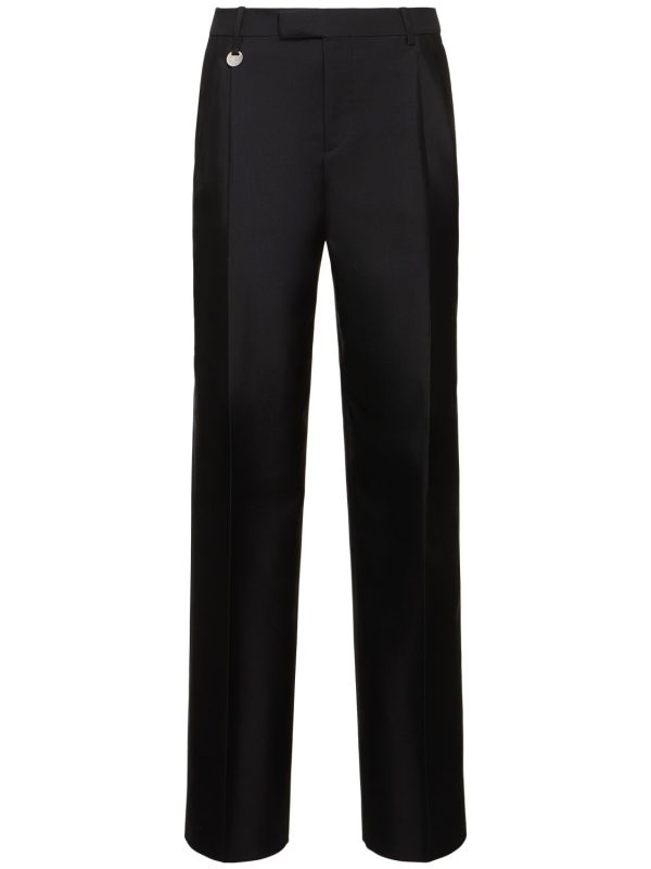 Tailored Wool & Silk Wide Pants