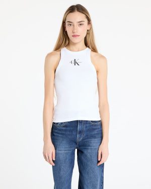 Tank top Calvin Klein Jeans Monologo Rib Tank Top White XS