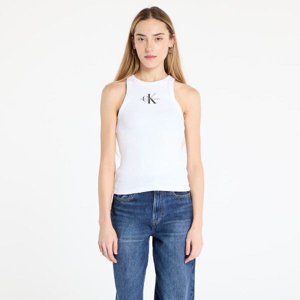 Tank top Calvin Klein Jeans Monologo Rib Tank Top White XS