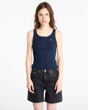 Tank top Tommy Jeans Slim Button Tank Blue XS