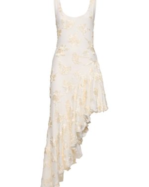 Tanmieka Asymmetric Lace Ruffled Dress