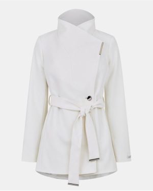 Ted Baker Beltd Wrap Coat - White