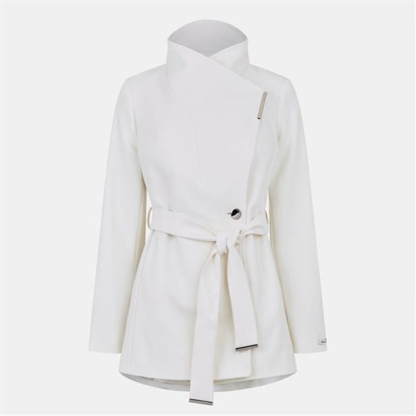 Ted Baker Beltd Wrap Coat - White