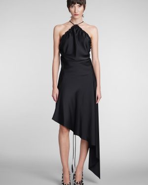 The Attico Asymmetric Satin Dress