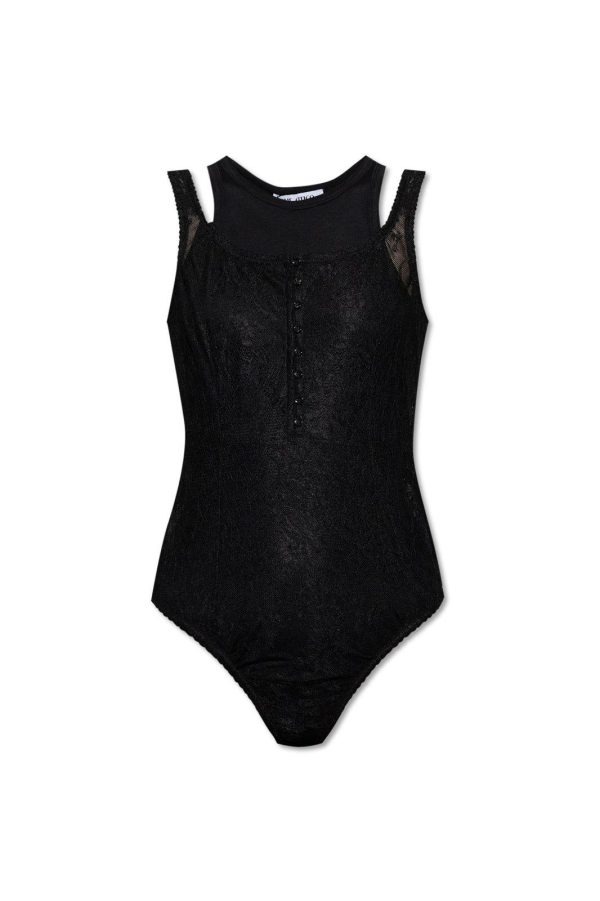 The Attico Lace-detailed Crewneck Bodysuit