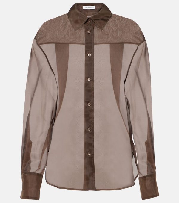 The Frankie Shop Peri sheer silk-blend shirt