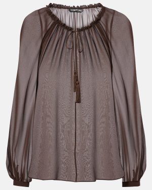 Tom Ford Sheer silk georgette blouse