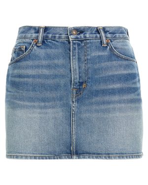 Tom Ford summer Stone Washed Denim Mini Skirt
