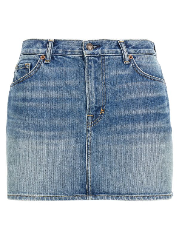 Tom Ford summer Stone Washed Denim Mini Skirt