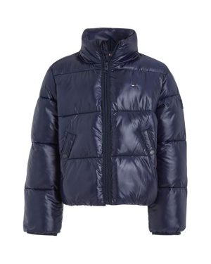 Tommy Hilfiger Glossy Puffer Jacket Juniors - Blue