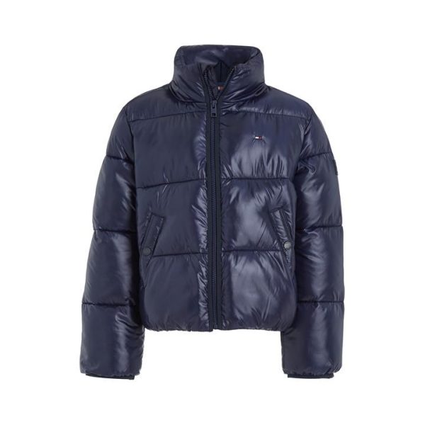 Tommy Hilfiger Glossy Puffer Jacket Juniors - Blue
