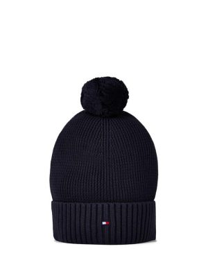 Tommy Hilfiger TH ESSENTIAL POM POM BEANIE - Blue