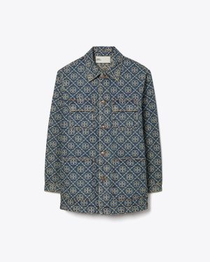 Tory Burch Denim Cargo Barn Jacket