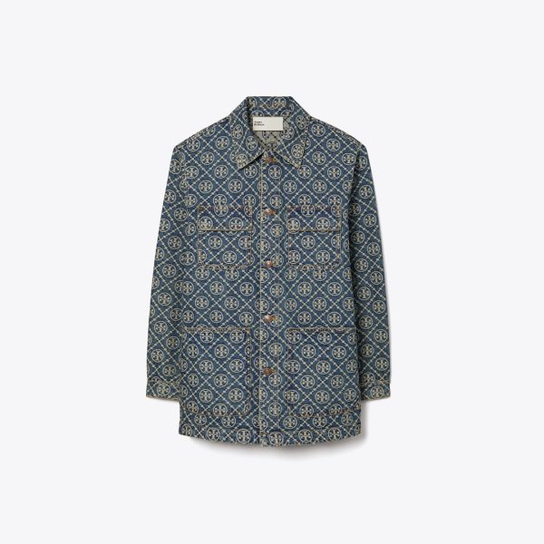 Tory Burch Denim Cargo Barn Jacket