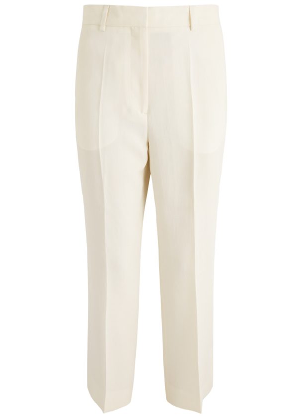 Toteme Cropped Straight-leg Woven Trousers - Off White - 38 (UK10 / S)
