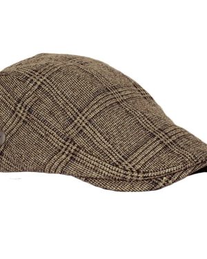 Tresanti Brown, Beige & Teal Checked Flat Cap - Size Large-Extra Large Size: Size: Large - X Large