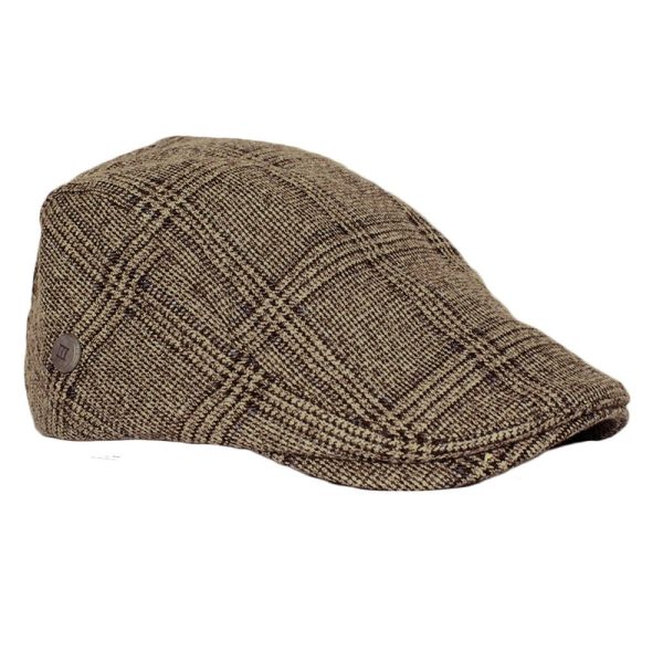 Tresanti Brown, Beige & Teal Checked Flat Cap - Size Large-Extra Large Size: Size: Large - X Large