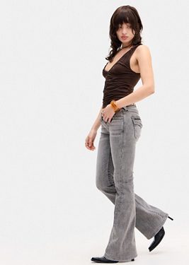 True Religion Grey Joey Flared Jeans - Grey 31 at Urban Outfitters