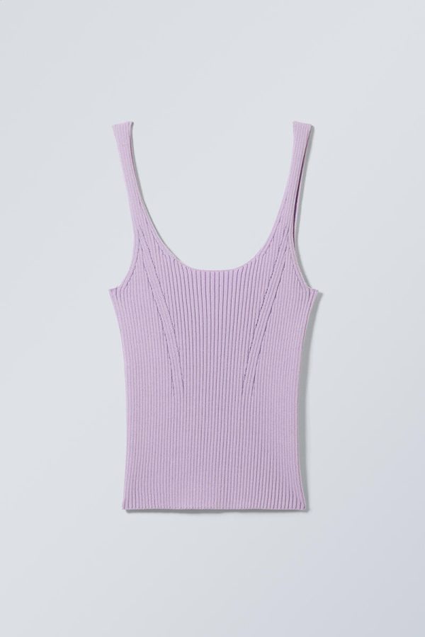 Two Tone Knitted Tank Top